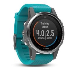 Andorra-Garmin Fenix 5S Silver with Turquoise Band