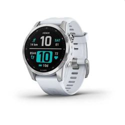 Andorra-Garmin Fenix 7S Standard Edition Silver with Whitestone Band 42mm