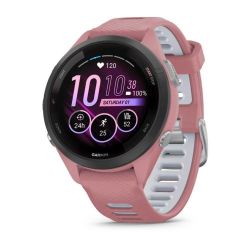 Andorra-Garmin Forerunner 265S Black Bezel with Light Pink Case and Light Pink/Whitestone Silicone Band 42mm