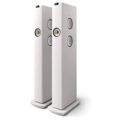 Andorra-Kef LS60 Wireless Floorstanding Speakers Mineral White
