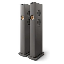 Andorra-Kef LS60 Wireless Floorstanding Speakers Titanium Grey