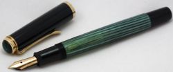 Andorra-Pelikan Souver�n M400 M Black/Green Fountain Pen 907154+Tintero