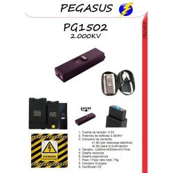 Andorra-Stun Gun Mini Pegasus PG1502 2.000.000V Recargable+3 Sprays Gel Regalo