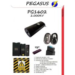 Andorra-Stun Gun Mini Pegasus PG1602 2.000.000V Recargable+3 Sprays Gel Regalo