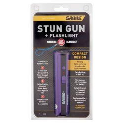 Andorra-Stun Gun Linterna Sabre Red 3.800.000V S-1006-PR Purple Recargable+2 Sprays Gas Regalo