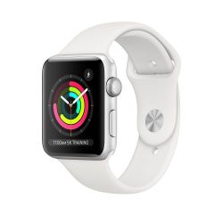 Andorra-Apple Watch Series 3 GPS Silver Aluminum Case with White Sport Band 38mm