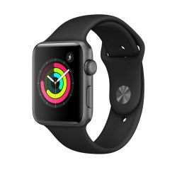 Andorra-Apple Watch Series 3 Space Gray Aluminum Case with Black Sport Band 42mm
