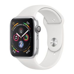 Andorra-Apple Watch Series 4 GPS Silver Aluminum Case with White Sport Band 40mm