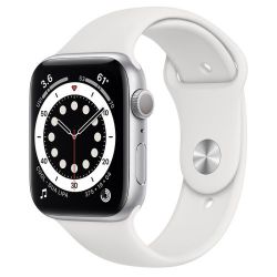 Andorra-Apple Watch Series 6 GPS Silver Aluminum Case White Sport Band 40mm