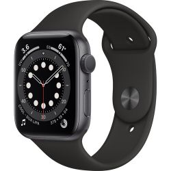 Andorra-Apple Watch Series 6 GPS Space Gray Aluminum Case Black Sport Band 40mm