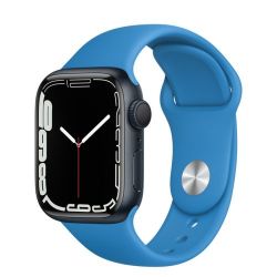 Andorra-Apple Watch Series 7 GPS+Celullar Midnight Aluminum Case with Surfer Blue Sport Band 45mm