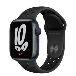Andorra-Apple Watch Nike Series 7 GPS+Cellular Midnight Aluminum Case with Nike Pure Anthracite Black Sport Band 41mm
