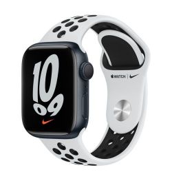 Andorra-Apple Watch Nike Series 7 GPS+Cellular Midnight Aluminum Case with Nike Pure Platinum Black Sport Band 45mm