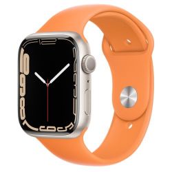 Andorra-Apple Watch Series 7 GPS+Cellular Starlight Aluminum Case with Marigold Sport Band 41mm
