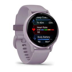 Andorra-Garmin V�voactive 5 Metallic Orchid Aluminum Bezel with Orchid Case and Silicone Band