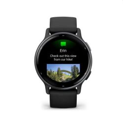 Andorra-Garmin V�voactive 5 Slate Aluminum Bezel with Black Case and Silicone Band