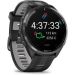 Andorra-Garmin Forerunner 965 Carbon Gray DLC Titanium Bezel with Black Case and Black/Powder Gray Silicone Band