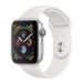 Andorra-Apple Watch Series 4 GPS Silver Aluminum Case with White Sport Band 40mm