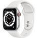 Andorra-Apple Watch Series 6 GPS+Cellular Silver Aluminum Case White Sport Band 44mm