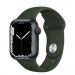 Andorra-Apple Watch Series 7 GPS+Cellular Midnight Aluminum Case with Cyprus Green Sport Band 41mm