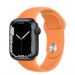 Andorra-Apple Watch Series 7 GPS Midnight Aluminum Case with Marigold Sport Band 41mm