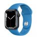 Andorra-Apple Watch Series 7 GPS+Celullar Midnight Aluminum Case with Surfer Blue Sport Band 45mm
