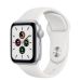 Andorra-Apple Watch SE GPS+Cellular Silver Aluminum Case White Sport Band 40mm
