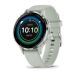 Andorra-Garmin Venu 3S Silver Stainless Steel Bezel with Sage Gray Case and Silicone Band 41mm
