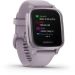 Andorra-Garmin Venu Sq Metallic Orchid Aluminum Bezel with Orchid Case and Silicone Band 40mm